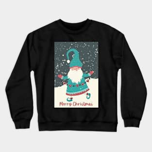 Happy Santa jumping in the snow, bringing Christmas’ greetings Crewneck Sweatshirt